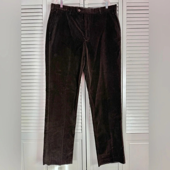 Brooks Brothers Men’s Corduroy Cotton Dark Brown Pants Festive Size 40 NWT - Picture 1 of 8